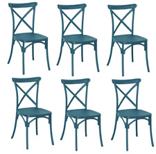 Kit 6 sedie polipropilene cucina bar ristorante interno esterno verde petrolio