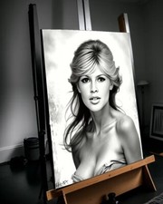 TELA PRONTA ALL'USO Brigitte Bardot 40x30CM con COA Jacob Hitt