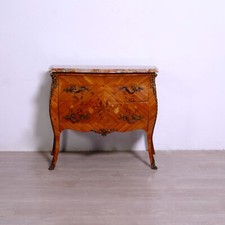 Comò cassettone antico in stile Luigi XV con marmo removibile due cassetti