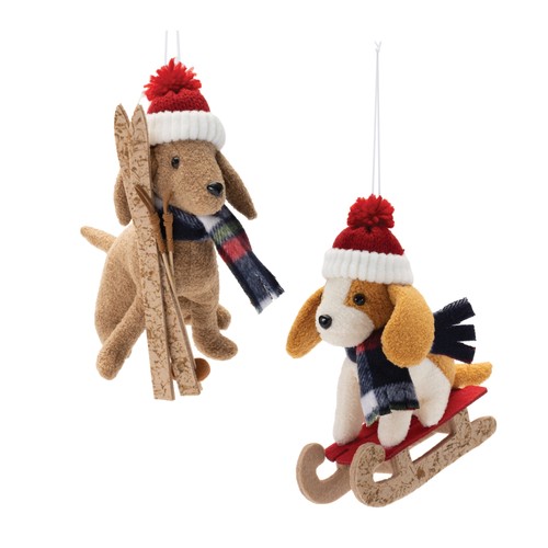 Peluche sci slitta cane - e,