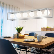 Luce a Sospensione Plafoniera LED Lampada Sfera di Vetro Luci Soggiorno L105 CM