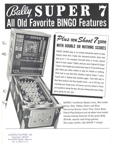 Super bally bingo flipper - bally,