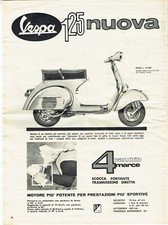 PIAGGIO VESPA 125 PUBBLICITA ANNO 1964 ANNI 60 4 MARCE CAMBIO MOTORE POTENTE