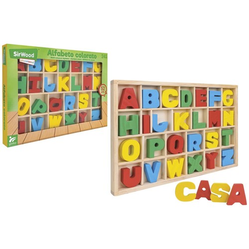 Lettere alfabeto legno 52 - lettere, in