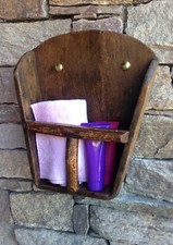 Portaoggetti contenitore da parete arredo esterno organizer in legno H. 33 cm.