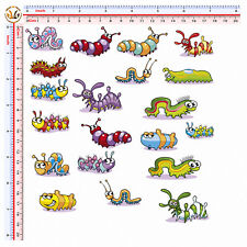 bruchi divertenti adesivi auto moto sticker caterpillars helmet print pvc 20 pz.