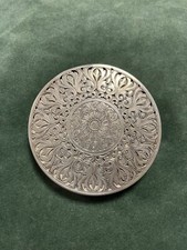 Porta cipria argento 800 con motivi floreali