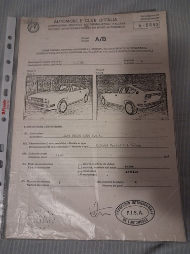Schede omologazione fiches - omologazione,