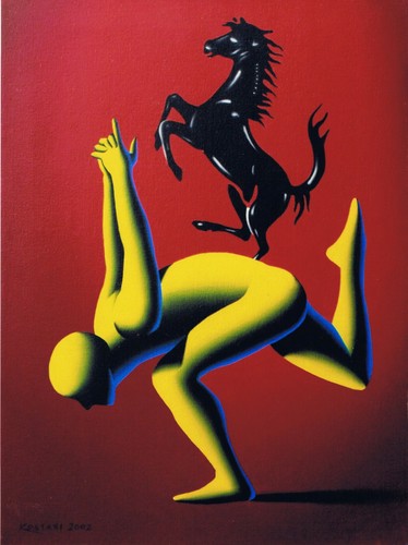 Mark kostabi olio tela - kostabi, su