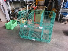 n.100 Contenitori sovrapponibili in rete metallica plastificata per stoccaggio