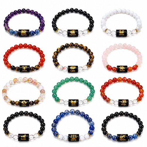 Bracciale zodiaco pietre - bracciale,