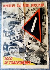 Manifesto Fiat Topolino 1400 Vespa anni 50 - Poster Affiche RARO