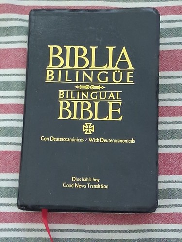 Biblia bilingue black leather - biblia,