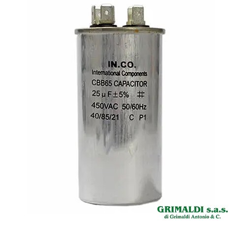 Condensatore 25µf contatti - condensatore,