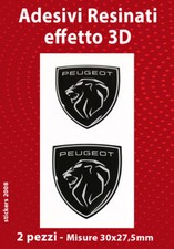 2 Adesivi 3D Resinati logo PEUGEOT Nero - Misure 30x27,5mm