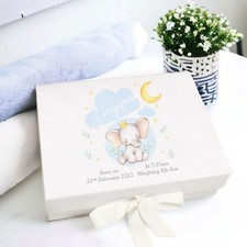 Box bambino elefante grigio unisex personalizzato