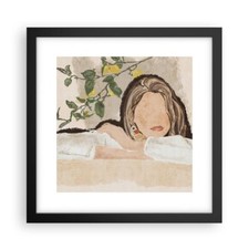 Poster 30x30cm Donna Limoni Minimalismo Stampe Immagini Quadri Moderni Murale