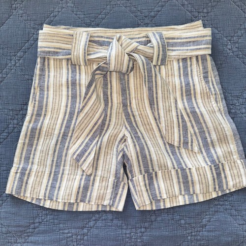 Zara pantaloncino lino righe - pantaloncino, a