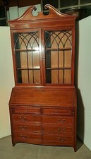 ANTICA LIBRERIA BOOKCASE con RIBALTINA SCRITTOIO - INGLESE PRIMI '900 