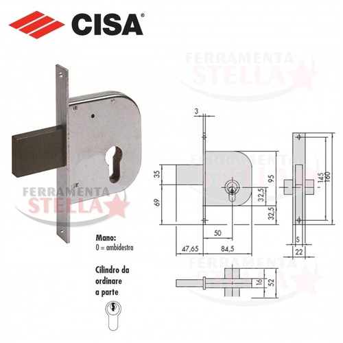 Serratura infilare cisa - a,