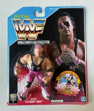 BRET "HITMAN" HART - MOC - WWF Hasbro Vintage 1992 - Serie 4 - WWE Wrestling IMBALLO ORIGINALE