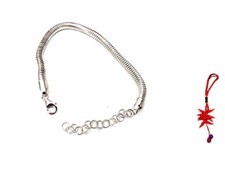 BRACCIALE snake argento INDIANO 925 spesso 5mm, 19 + 5 cm REGOLABILE silver