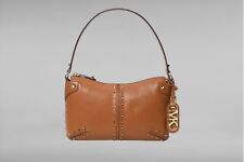 Borsa a tracolla Michael Kors Astor in pelle con borchie marrone nuova con etichetta $328