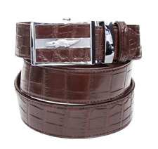 Cintura in vera pelle di coccodrillo marrone SMOOTH BELLY