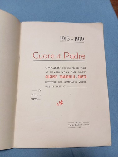 Libro seminario treviso 1920 - libro,