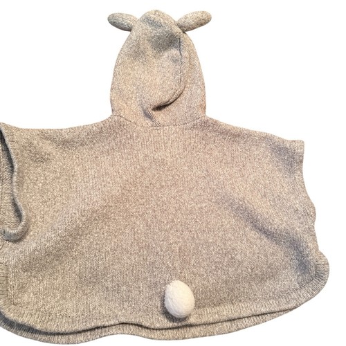 Poncho maglione grigio con