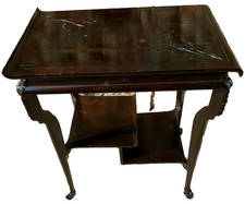 ETAGERE TAVOLINO DA FUMO CINESE CHINATO 1870/90 CINA H 77 L 65 P 41 RESTAURATO