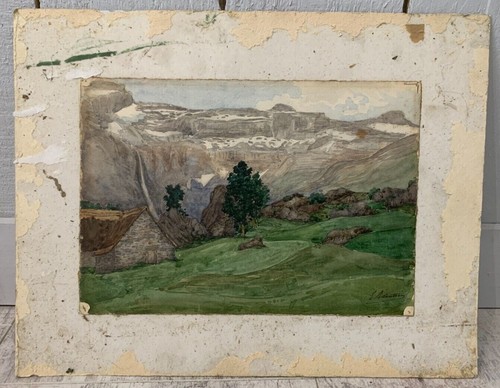 Acquerello antica montagna - antica:,