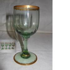4 bicchieri da liquore verde e oro. Murano anni '50 V2 sherry glasses ^