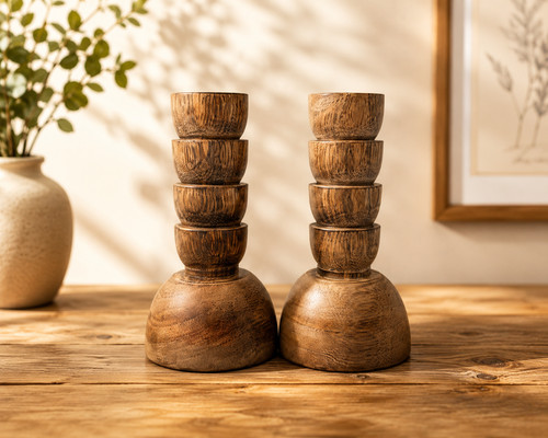 Pair rustic turned - rustic,