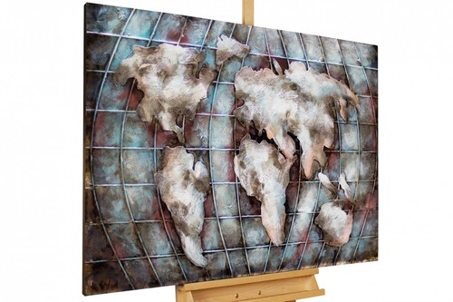Metallo relief mundo - relief, 'mundo