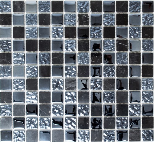 Piastrella mosaico grigio nero - mosaico,