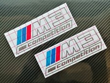 Adesivo decalcomania distintivo originale BMW M3 Competizione PISTOLA METALLO ARGENTO nuovo