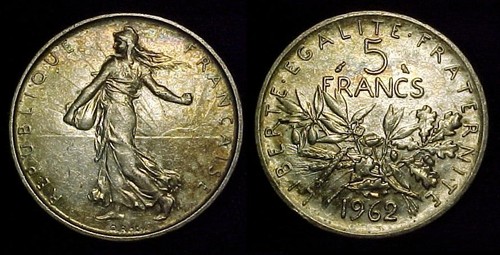 Francia 1962 franchi - franchi, xf/au