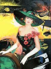 Ezio Farinelli Donna con cappello Serigrafia 70x50 no brindisi fiume cascella