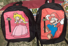 SET 2 ZAINI NINTENDO BACKPACK Coppia SUPER MARIO,PRINCIPESSA PEACH PRINCESS game