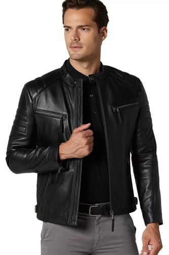 Giacca pelle nera - pelle, uomo