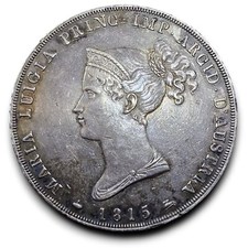 Parma Maria Luigia splendida 5 lire 1815 bella patina