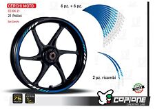 Strisce adesive cerchi ruote moto blue azzurro bianco CC EK