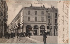 🧧🧧 Cartolina Tortona (Alessandria) - Via Emilia e Portici Vecchi - FP/VG 1903