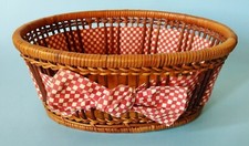 CESTINO Vimini e Stoffa Ovale portapane cucina confezioni shabby