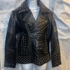 Giacca in vera pelle con punte