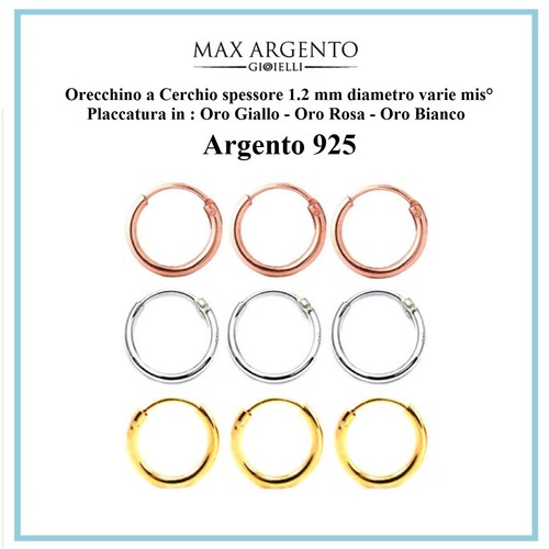 Orecchini cerchio argento 925 - cerchio,