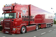 Foto camion Scania R580 rimorchio valigia Germania rosso Eckhardt V8 ABTS #k4wj