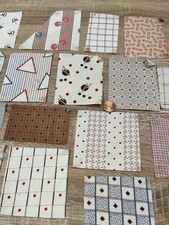 Lotto di 20 swatch originali antichi disegni tessili stampati francesi