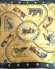 Sciarpa Hermes Plumes et Gr goire vintage